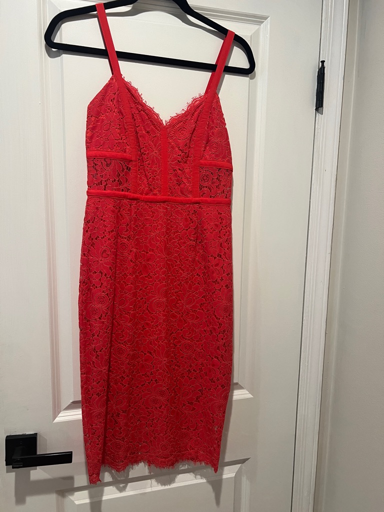 Express Red Lace Spaghetti Strap Dress